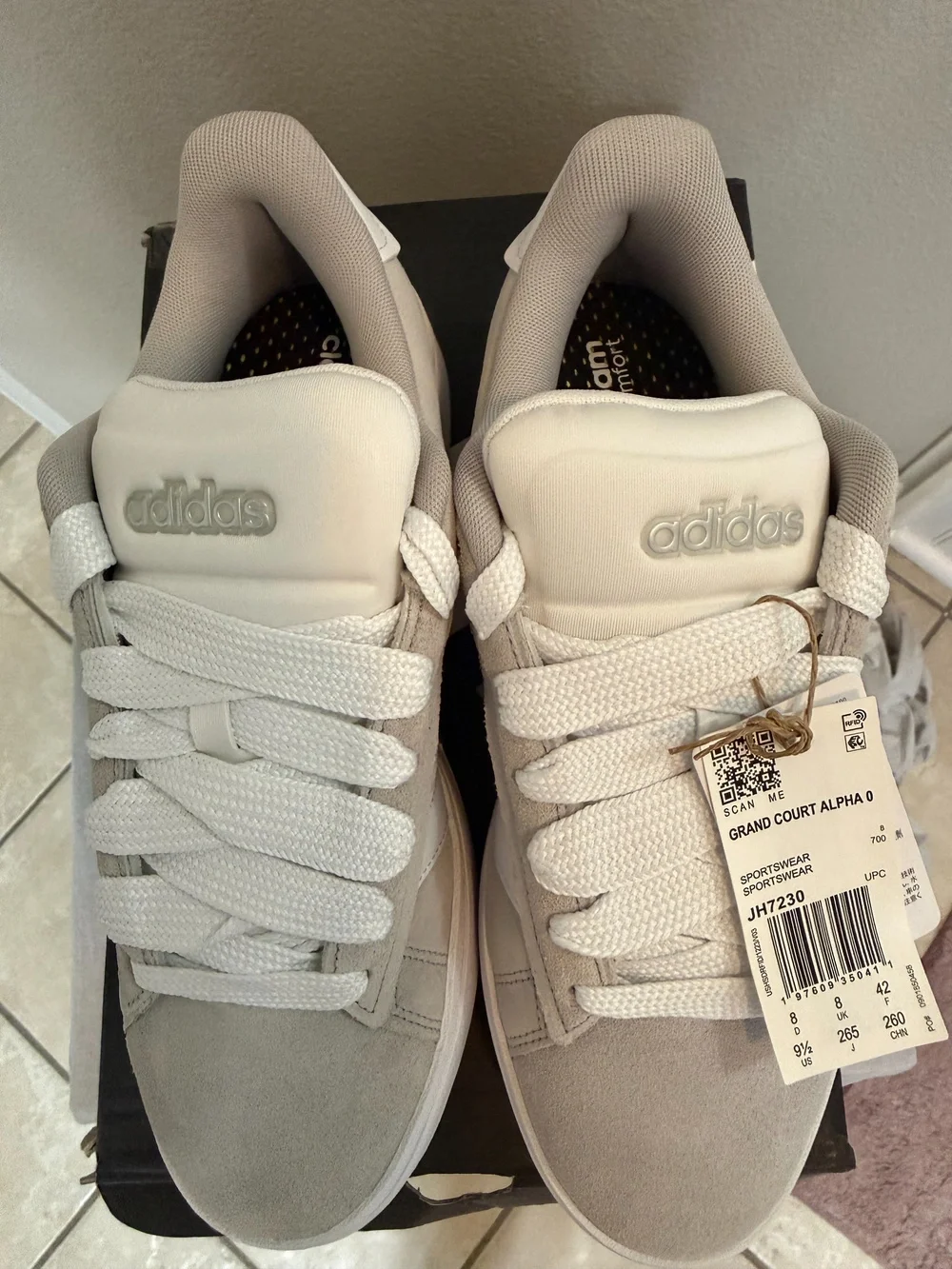 Adidas Grand Court Alpha 00s Sneakers Gray White Size 9.5
